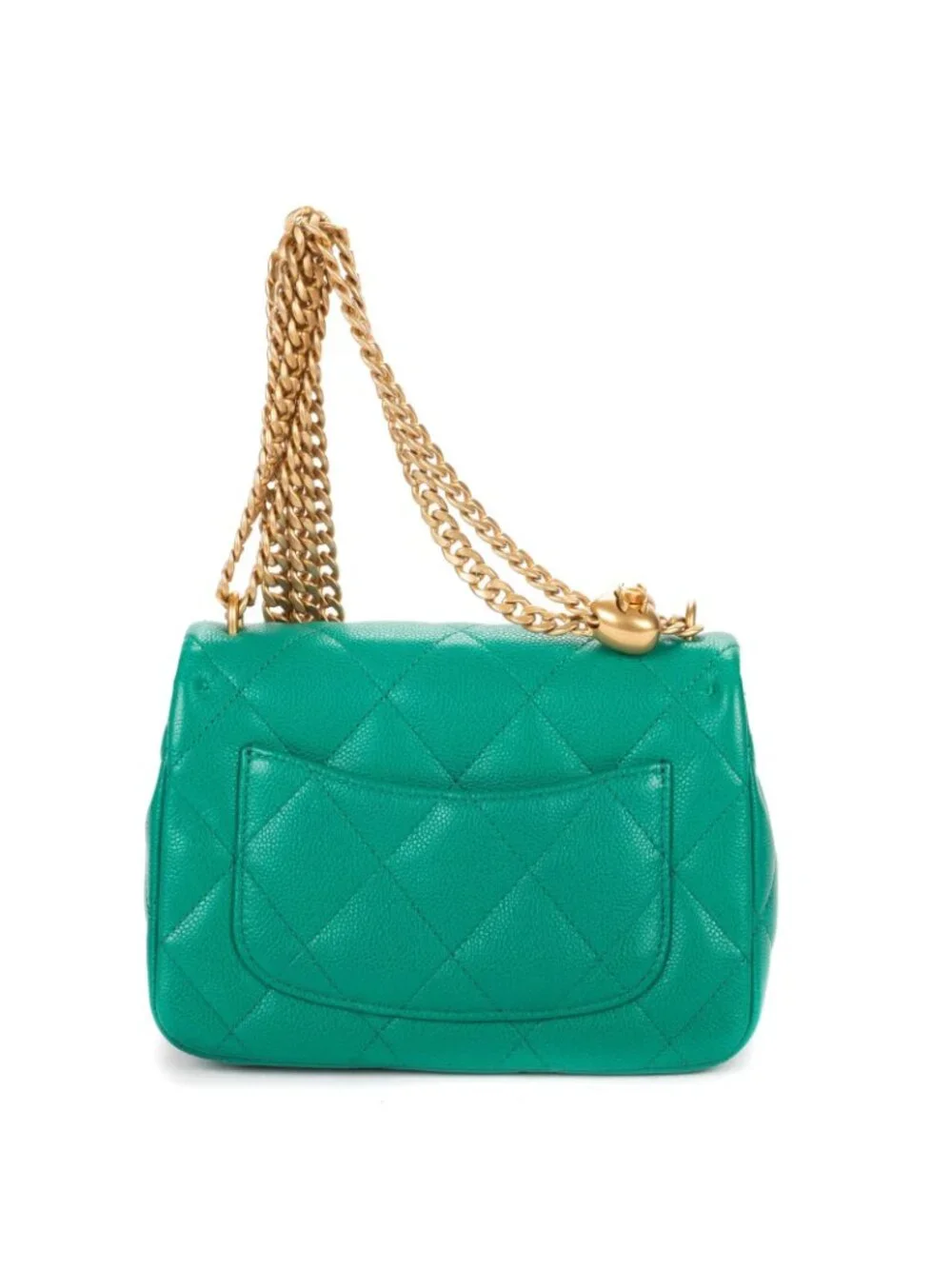 Chanel Mini Sweetheart Crush Flap Bag Green Quilted Caviar Leather